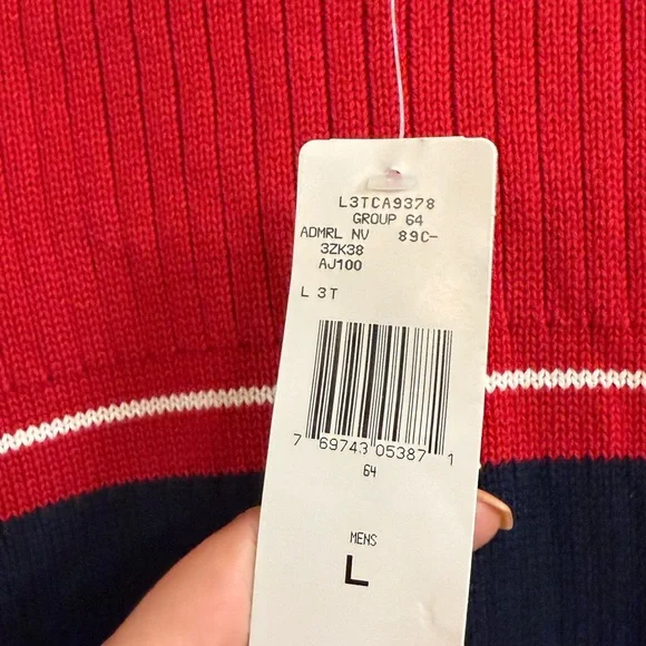 Polo by Ralph Lauren Men's Red and Blue Sweater Patch Size L